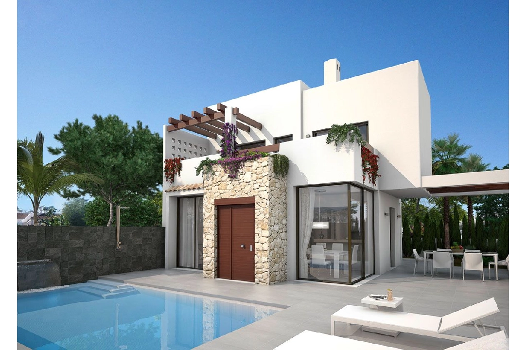 villa in Los Belones(Murcia) for sale, built area 146 m², condition first owner, air-condition, plot area 430 m², 3 bedroom, 3 bathroom, swimming-pool, ref.: HA-LBN-110-E02-1