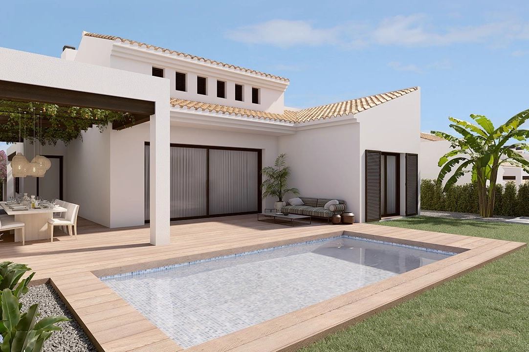 villa in Algorfa for sale, built area 205 m², condition first owner, air-condition, plot area 437 m², 3 bedroom, 2 bathroom, swimming-pool, ref.: HA-ARN-112-E02-1