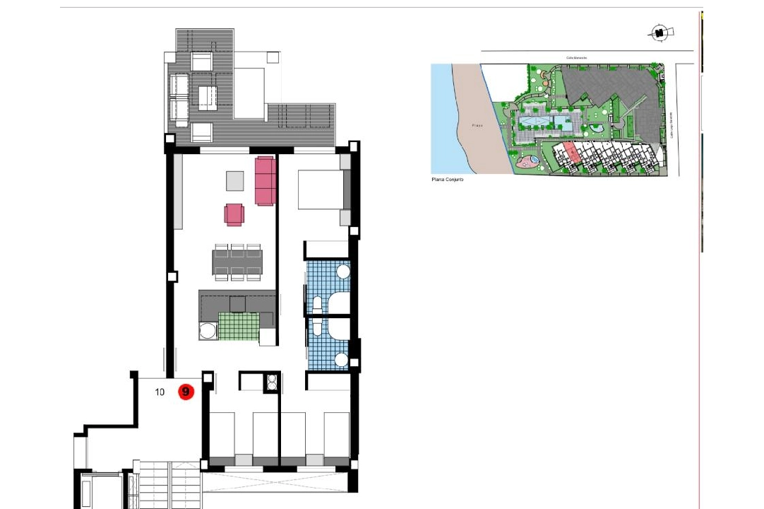 apartment on higher floor in Denia for sale, built area 85 m², year built 2023, condition mint, + KLIMA, air-condition, 3 bedroom, 2 bathroom, swimming-pool, ref.: AS-1823-20