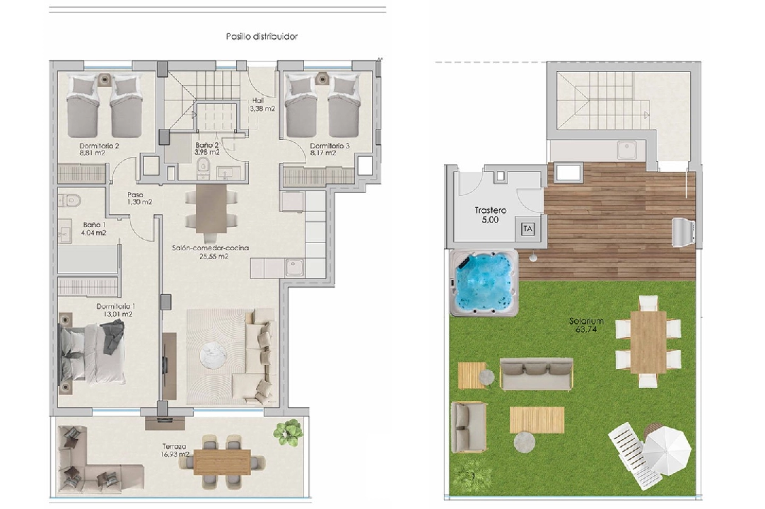 penthouse apartment in Santa Pola for sale, built area 251 m², condition first owner, 3 bedroom, 2 bathroom, swimming-pool, ref.: HA-SPN-702-A04-14