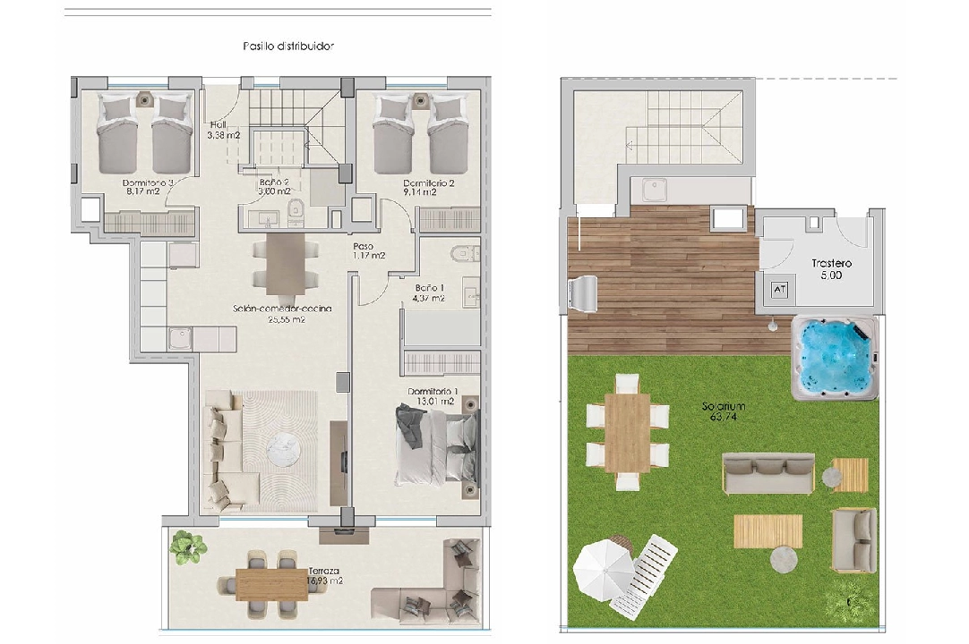 penthouse apartment in Santa Pola for sale, built area 251 m², condition first owner, 3 bedroom, 2 bathroom, swimming-pool, ref.: HA-SPN-702-A04-15