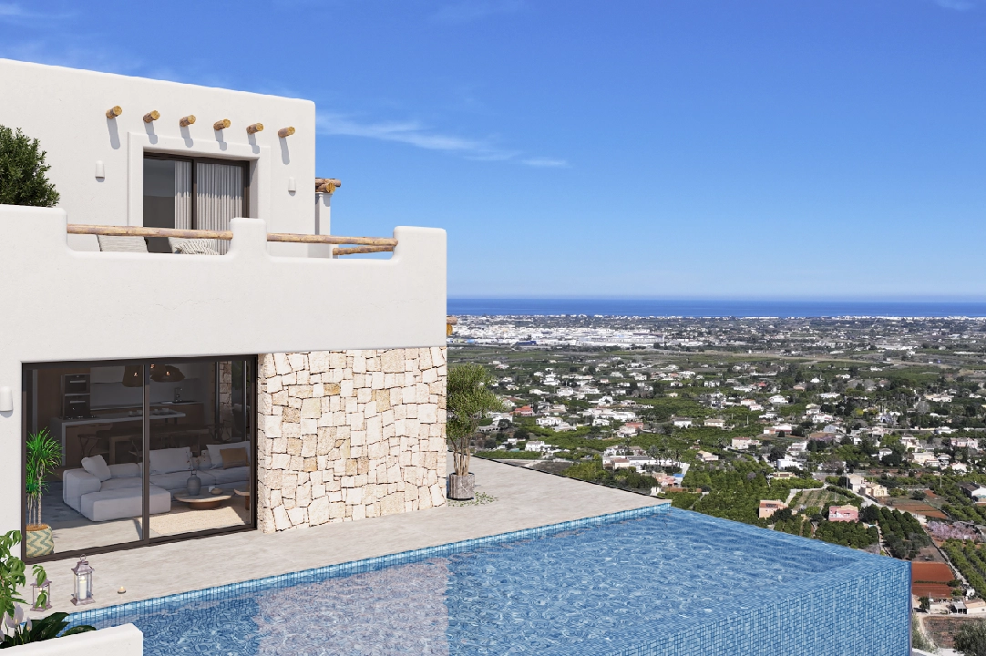 villa in Pedreguer(Monte Solana I) for sale, built area 252 m², year built 2025, air-condition, plot area 608 m², 3 bedroom, 2 bathroom, swimming-pool, ref.: UM-UV-SERPIS-1