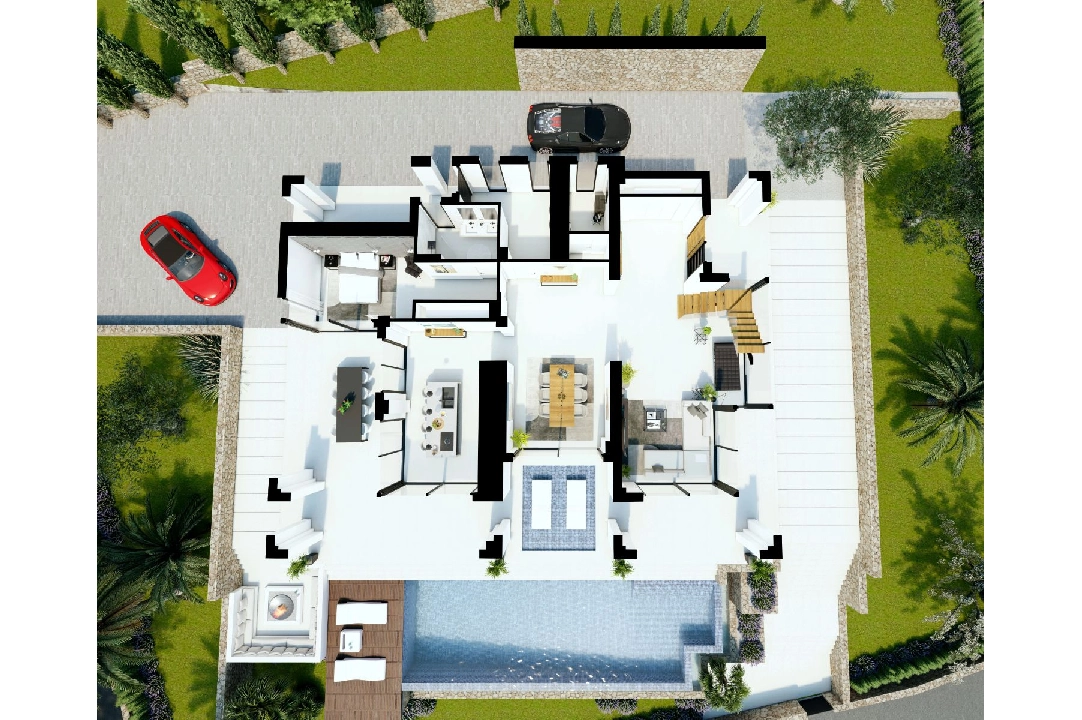 villa in Benissa(La Fustera) for sale, built area 615 m², year built 2023, air-condition, plot area 1347 m², 4 bedroom, 3 bathroom, swimming-pool, ref.: BI-BE.H-902-20