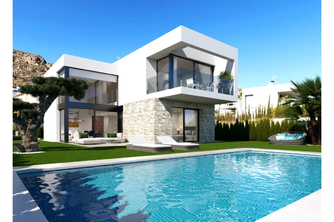 villa in Finestrat for sale, built area 282 m², year built 2023, + KLIMA, air-condition, plot area 482 m², 3 bedroom, 3 bathroom, swimming-pool, ref.: BI-AL.H-032-1