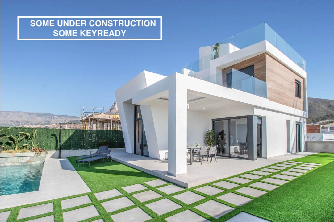 villa in Finestrat(Puigcampana Golf) for sale, built area 164 m², air-condition, plot area 354 m², 3 bedroom, 2 bathroom, swimming-pool, ref.: BP-7057FIN-1