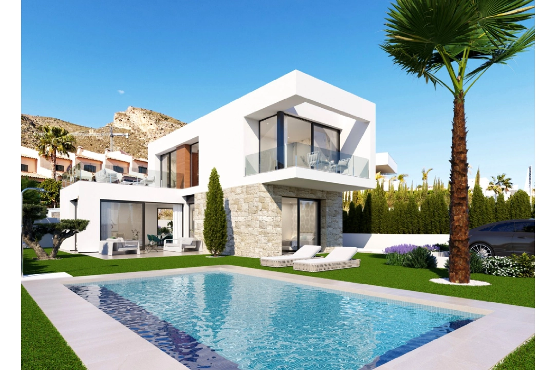 villa in Finestrat for sale, built area 235 m², year built 2024, + KLIMA, air-condition, plot area 447 m², 3 bedroom, 3 bathroom, swimming-pool, ref.: BI-AL.H-034-7