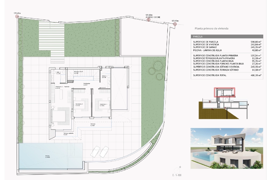 villa in Finestrat for sale, built area 526 m², year built 2024, air-condition, plot area 598 m², 5 bedroom, 5 bathroom, swimming-pool, ref.: BI-AL.H-035-22