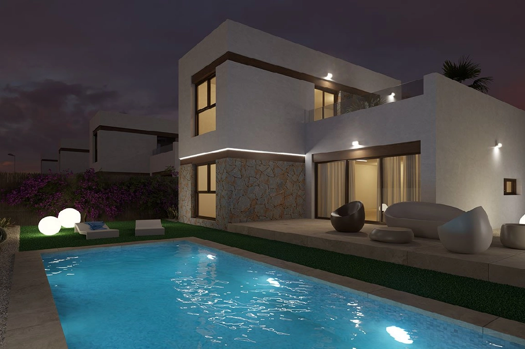 villa in Algorfa for sale, built area 198 m², condition first owner, + fussboden, air-condition, plot area 308 m², 3 bedroom, 2 bathroom, swimming-pool, ref.: HA-ARN-109-E01-12