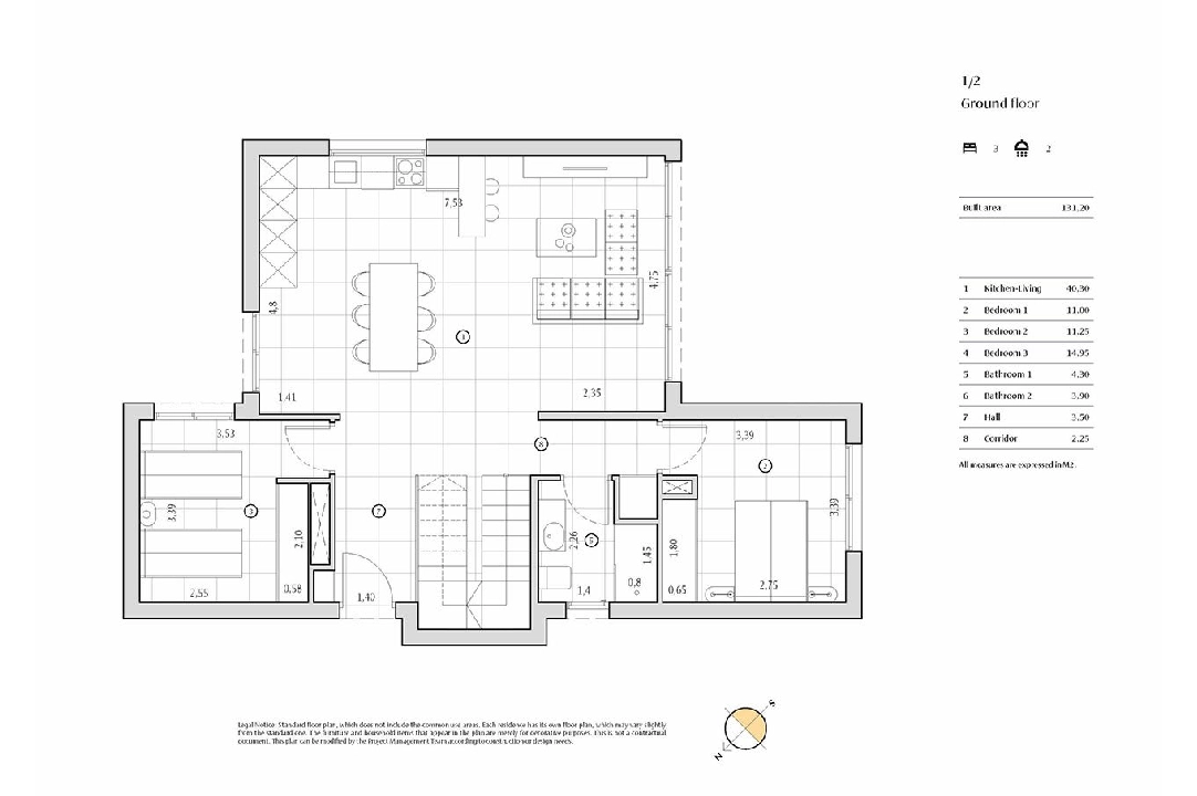 villa in Algorfa for sale, built area 198 m², condition first owner, + fussboden, air-condition, plot area 308 m², 3 bedroom, 2 bathroom, swimming-pool, ref.: HA-ARN-109-E01-14