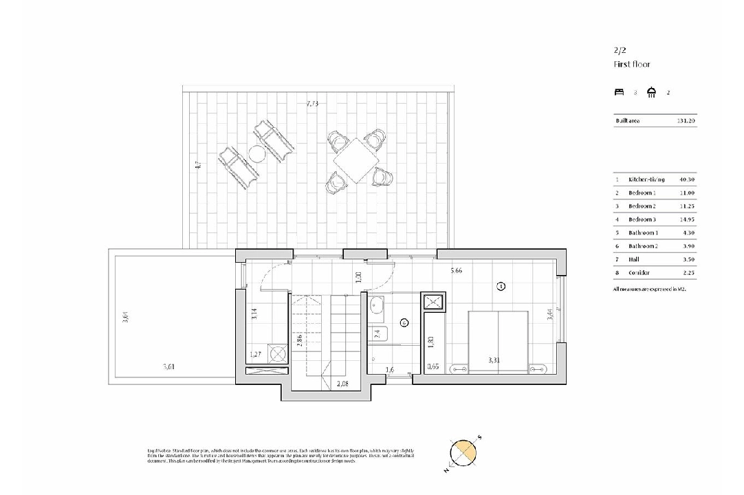 villa in Algorfa for sale, built area 198 m², condition first owner, + fussboden, air-condition, plot area 308 m², 3 bedroom, 2 bathroom, swimming-pool, ref.: HA-ARN-109-E01-15