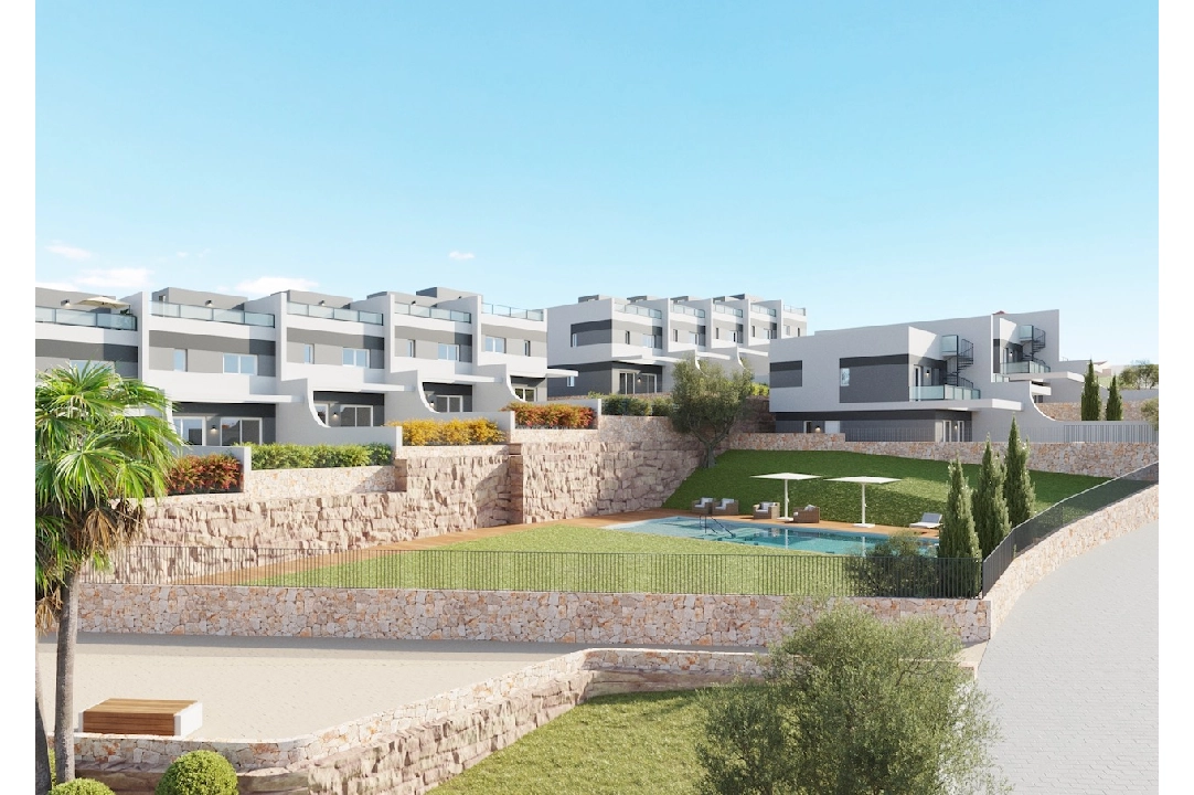 town house in Finestrat(Finestrat) for sale, built area 128 m², air-condition, plot area 275 m², 4 bedroom, 2 bathroom, swimming-pool, ref.: CA-B-1828-AMB-18