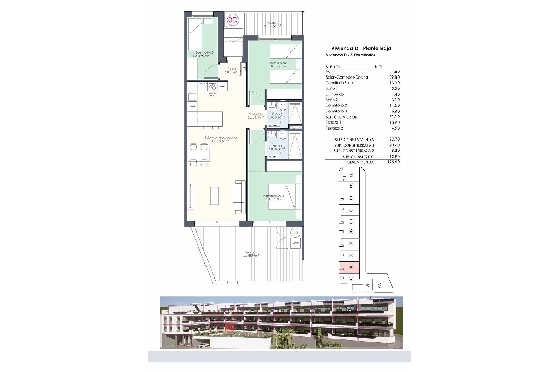 Etagen Apartment in Benijofar zu verkaufen, Wohnfläche 118 m², Zustand Erstbezug, 3 Schlafzimmer, 2 Badezimmer, Pool, ref.: HA-BNN-332-A02-22