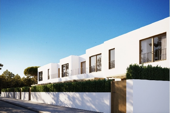 Reihenhaus in Gata de Gorgos zu verkaufen, Wohnfläche 102 m², Baujahr 2026, Klimaanlage, Grundstück 32 m², 3 Schlafzimmer, 2 Badezimmer, ref.: LS-GT5-8