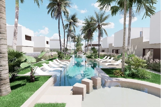 Villa in Los Alcazares zu verkaufen, Wohnfläche 129 m², Zustand Erstbezug, Grundstück 202 m², 3 Schlafzimmer, 2 Badezimmer, Pool, ref.: HA-LAN-451-E01-12