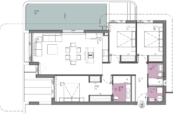 Etagen Apartment in Calpe zu verkaufen, Wohnfläche 133 m², Zustand Erstbezug, + fussboden, Klimaanlage, 3 Schlafzimmer, 2 Badezimmer, Pool, ref.: HA-CAN-160-A02-18