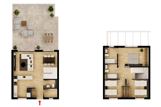 Apartment in Monforte Del Cid(Alenda Golf) zu verkaufen, Wohnfläche 81 m², Grundstück 162 m², 2 Schlafzimmer, 2 Badezimmer, Pool, ref.: TW-ALLURE-2-21