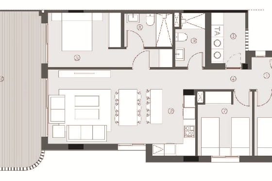 Etagen Apartment in Torrevieja zu verkaufen, Wohnfläche 131 m², Zustand Erstbezug, 3 Schlafzimmer, 2 Badezimmer, Pool, ref.: HA-TON-290-A02-15