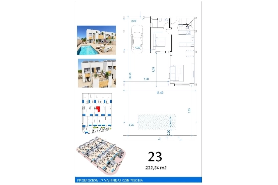 Doppelhaushälfte in San Fulgencio zu verkaufen, Wohnfläche 108 m², Zustand Erstbezug, Klimaanlage, Grundstück 245 m², 3 Schlafzimmer, 2 Badezimmer, Pool, ref.: HA-MAN-301-D01-7