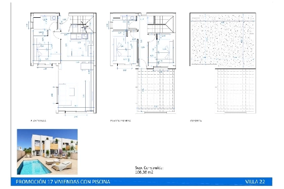 Villa in San Fulgencio zu verkaufen, Wohnfläche 108 m², Zustand Erstbezug, Klimaanlage, Grundstück 244 m², 3 Schlafzimmer, 2 Badezimmer, Pool, ref.: HA-MAN-301-E01-6